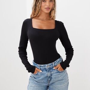 AE Long-Sleeve Square Neck Bodysuit